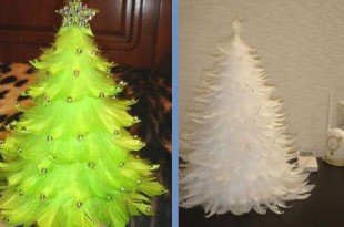 Christmas tree of feathers